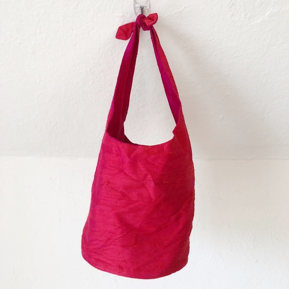 Silk Bucket Purse *reversible!* Evening/Party Bag - Picture 3 of 5